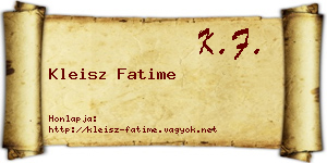 Kleisz Fatime névjegykártya